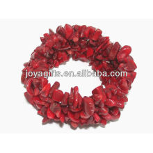 Natural pulseira de chip de coral vermelho